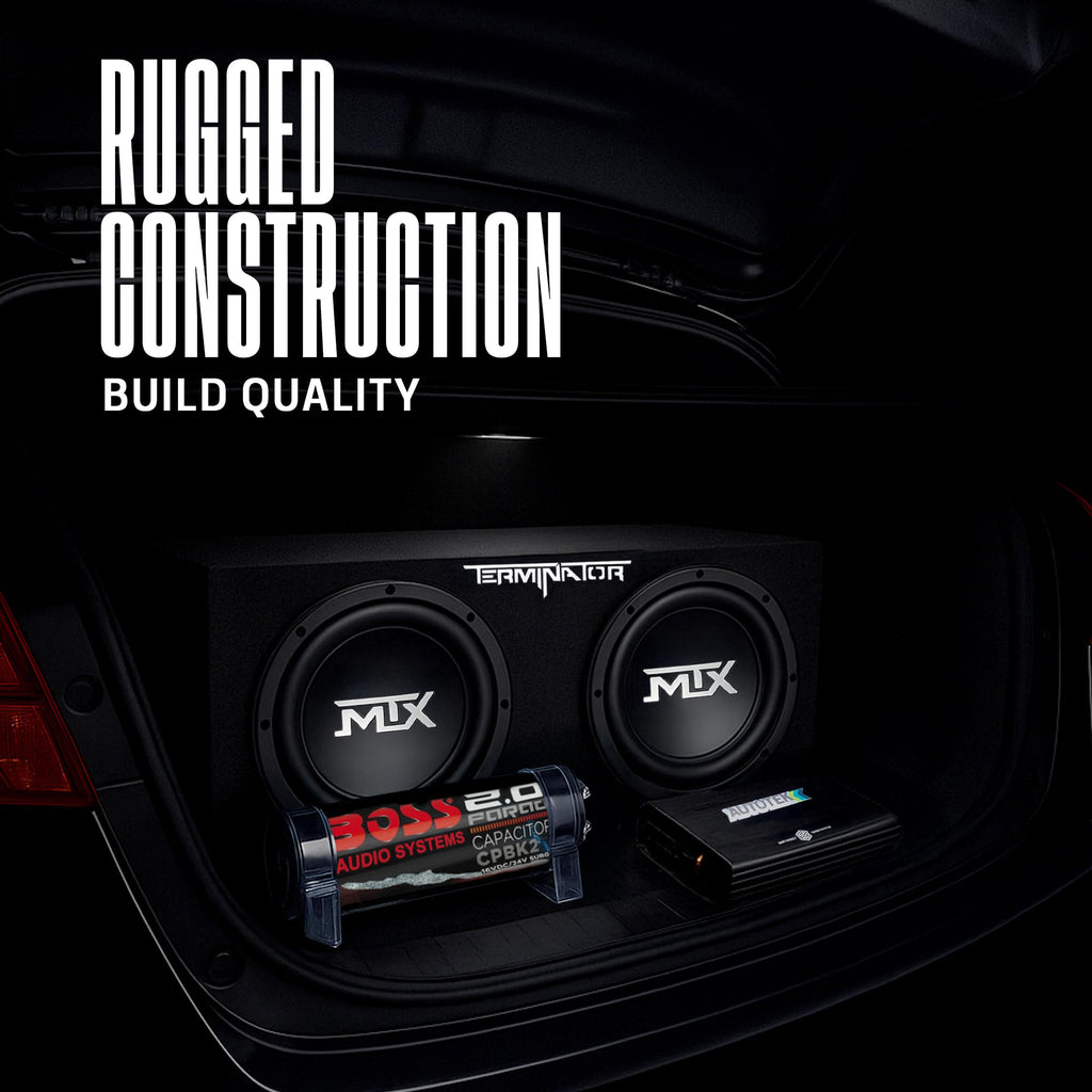 Dual 12" Subwoofer Box, Mono Amp, & Wiring Kit Z5192