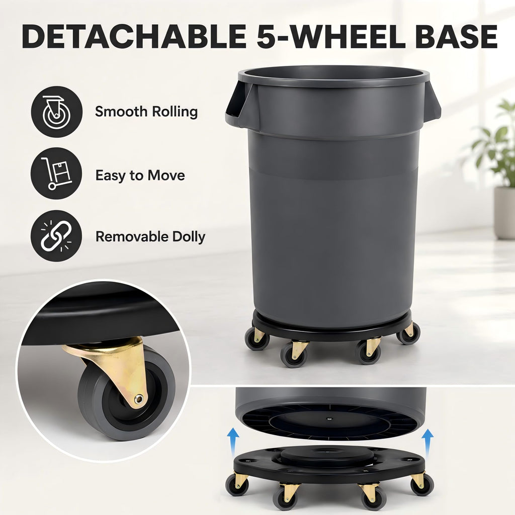 32 Gallon Trash Can with Wheels and Lid, 2 Pack Z657482