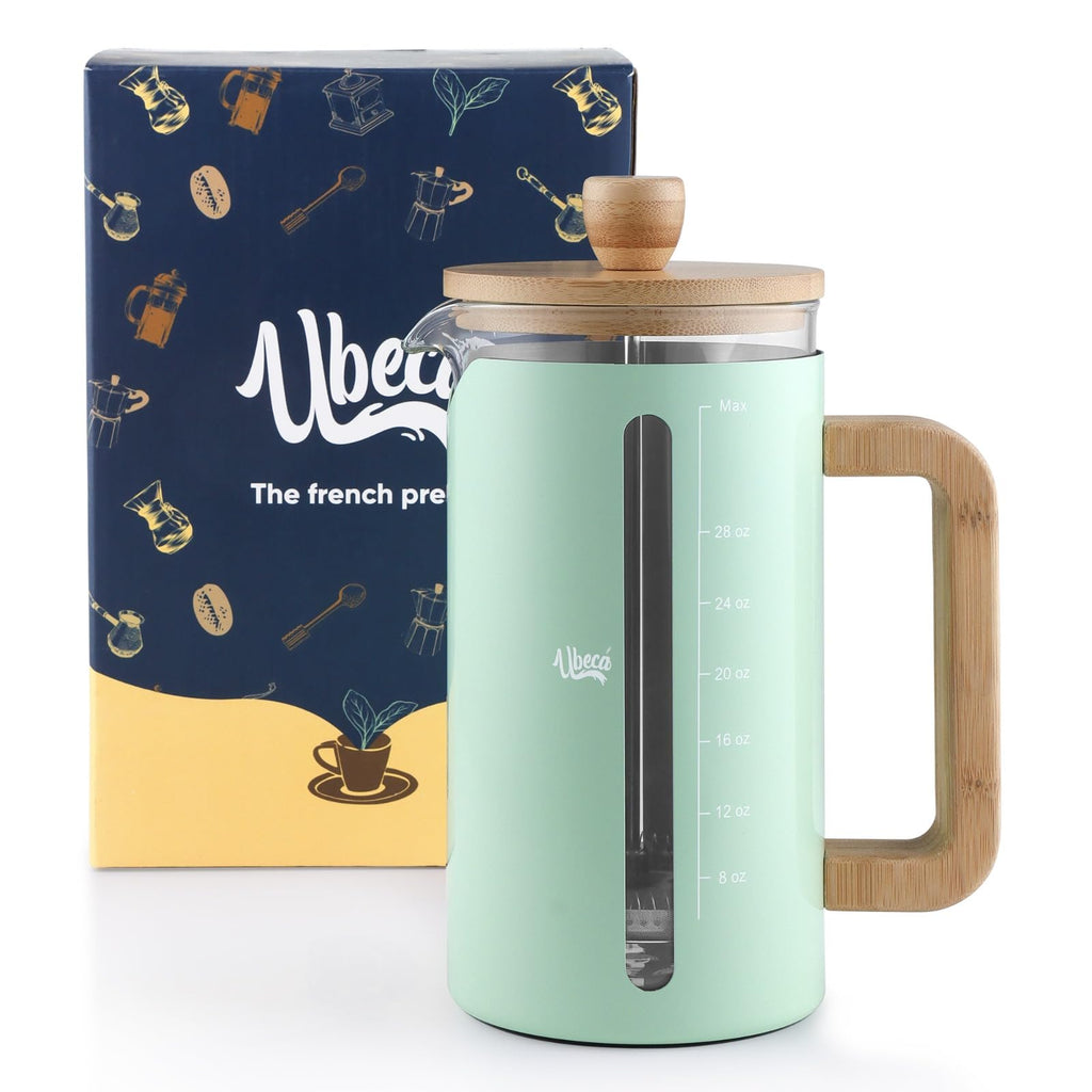 34 oz Mint Green Borosilicate Glass French Press F676