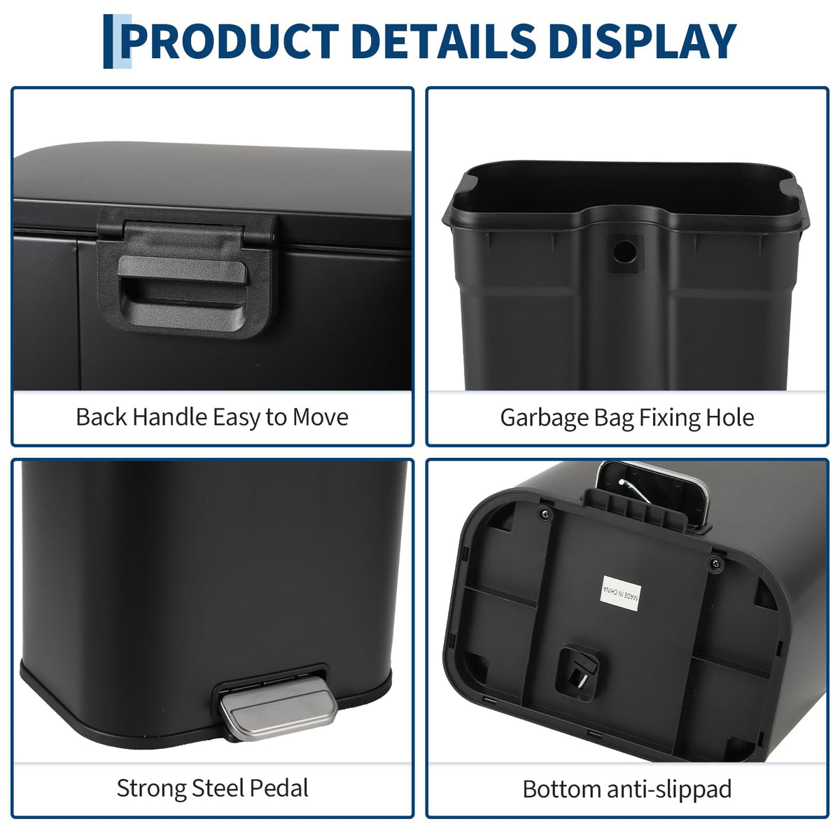 8 gal Stainless Steel Step Trash Can J78602