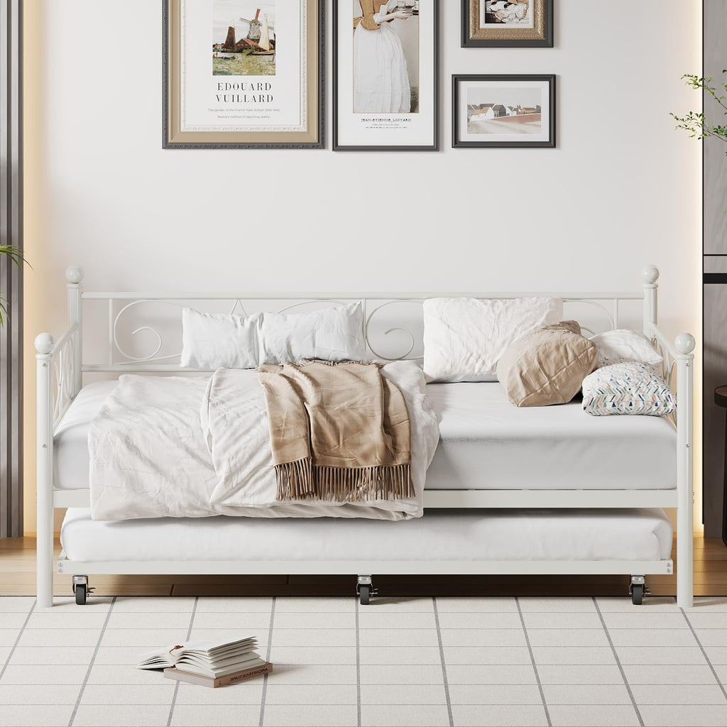 White Twin Daybed with Trundle H8049
