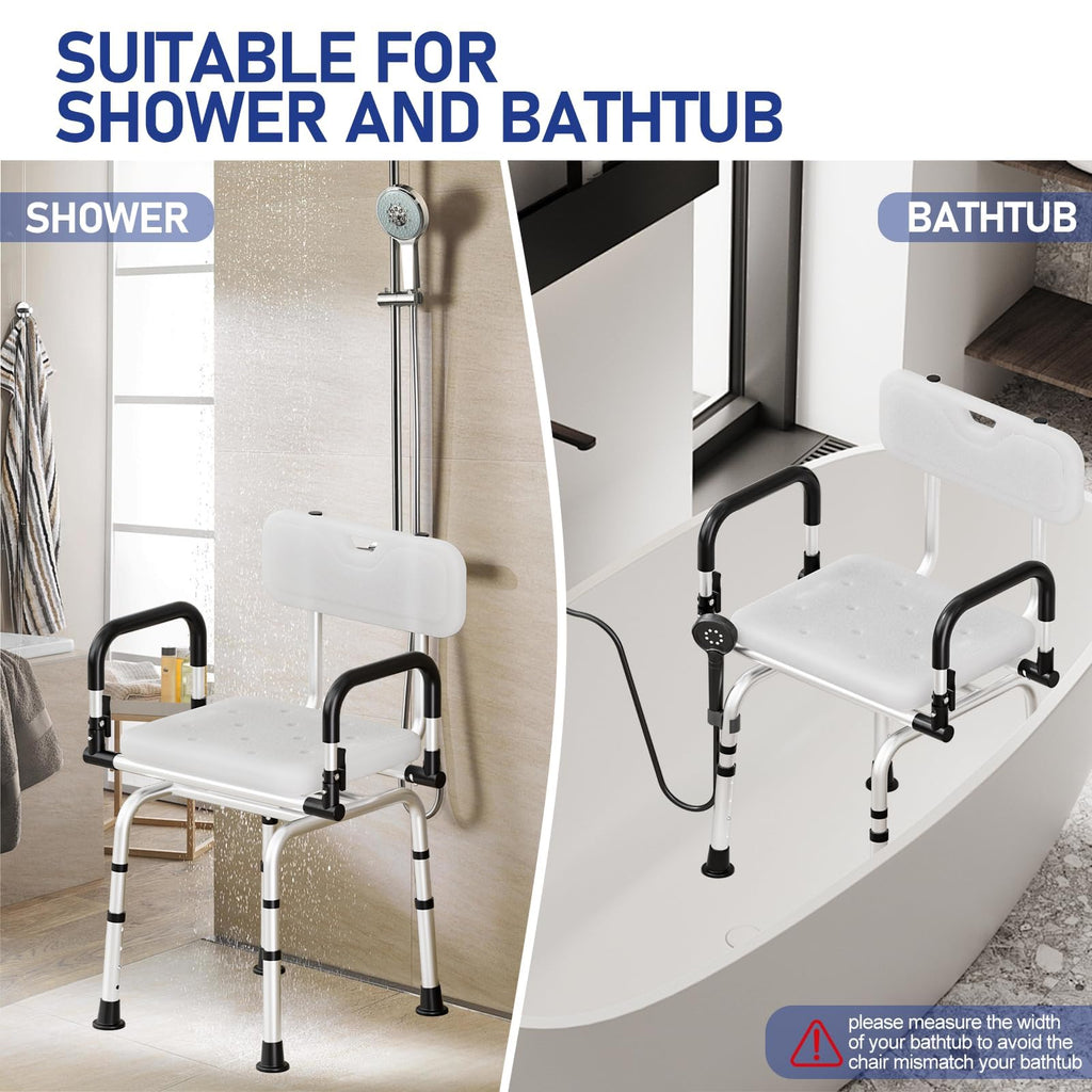 Swivel Shower Chair, 660 LBS, Adjust Height, Pivoting Arms P68517