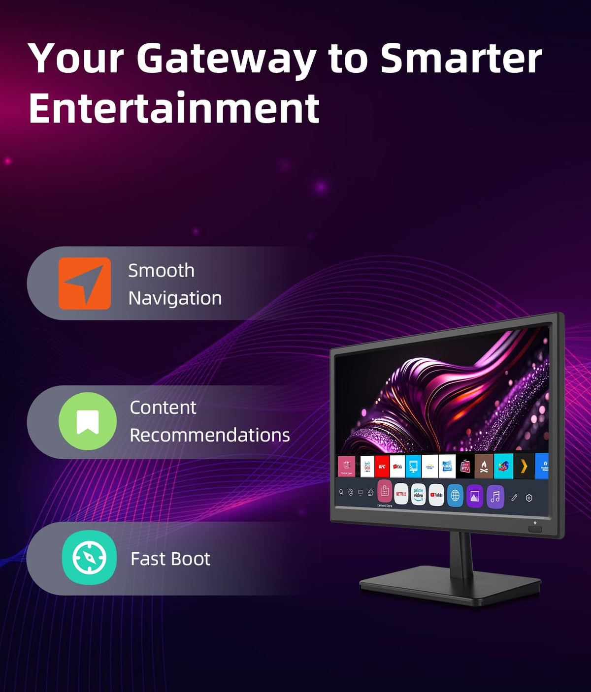 15.6 Inch HD 1080P LED Flat Screen Smart TV S69342
