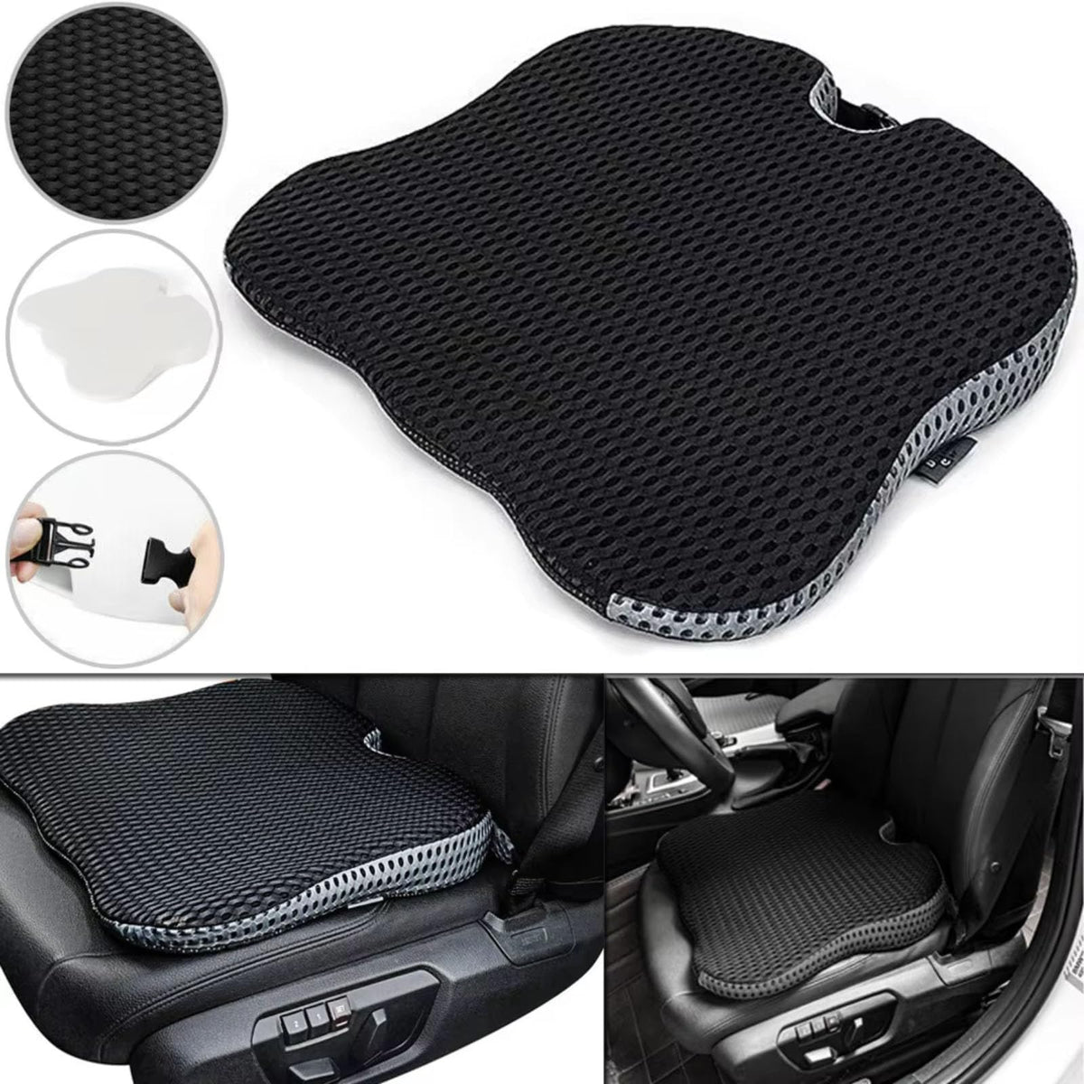 Black Memory Foam Car Seat Booster Cushion Y56618