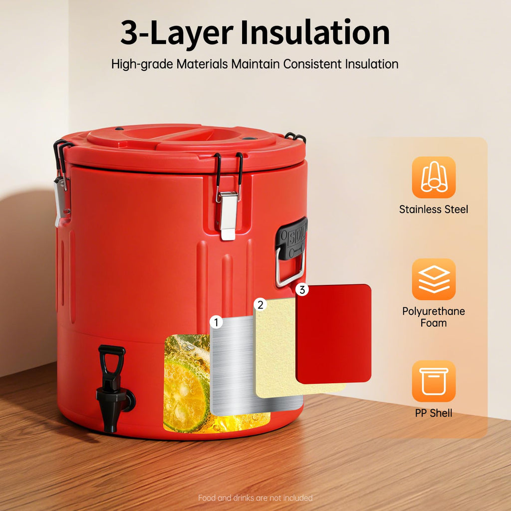 40L Stainless Steel Insulated Drink Dispenser with Faucet I283836