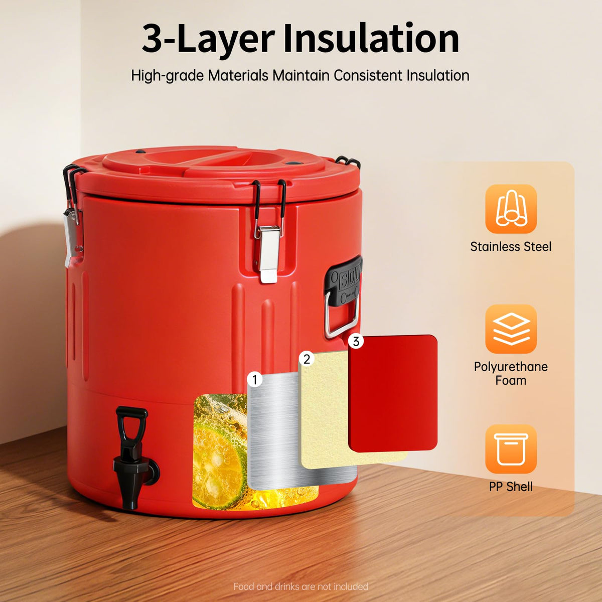 40L Stainless Steel Insulated Drink Dispenser with Faucet I283836