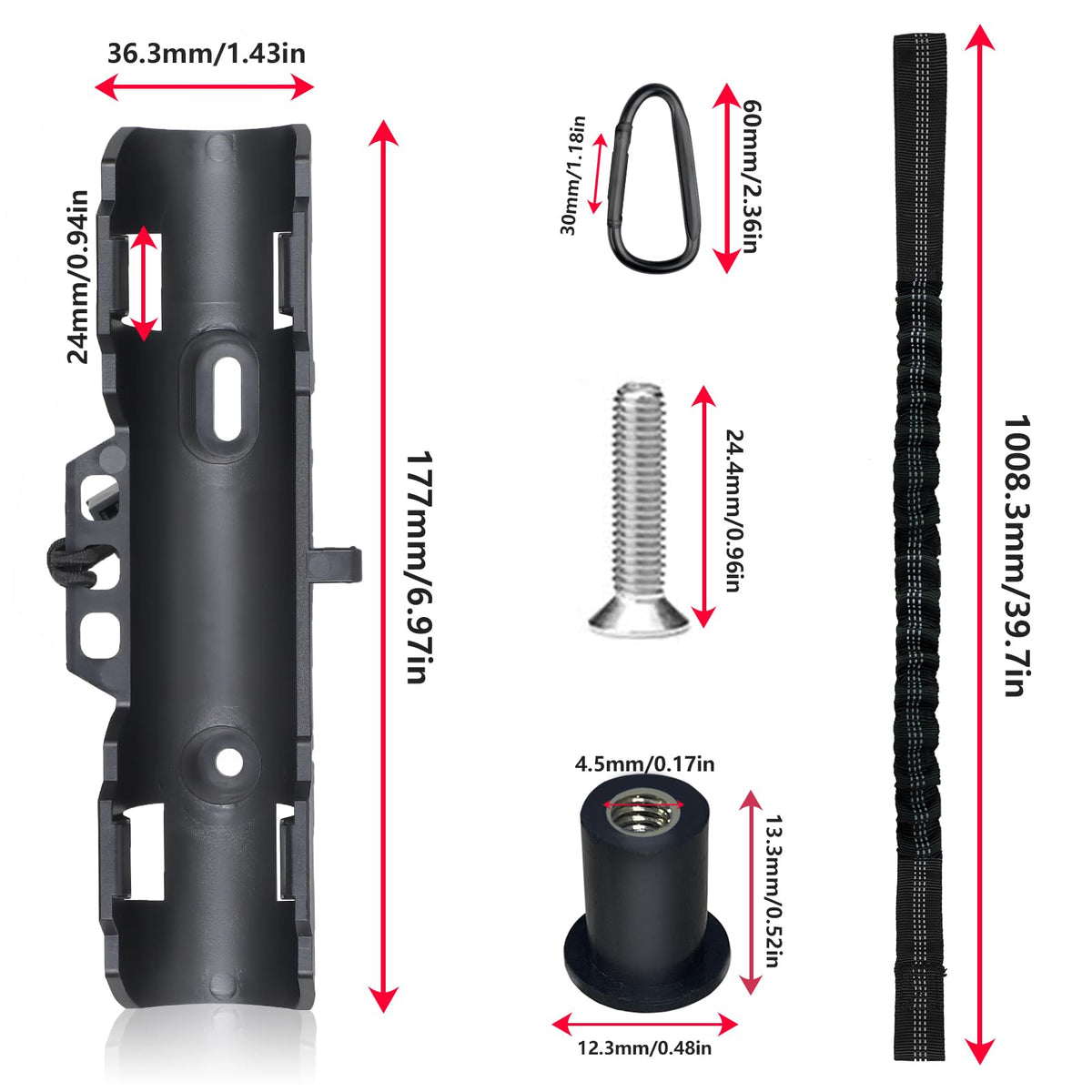 2PCS Kayak Paddle Holder with Leashes & Locking Kits D5407