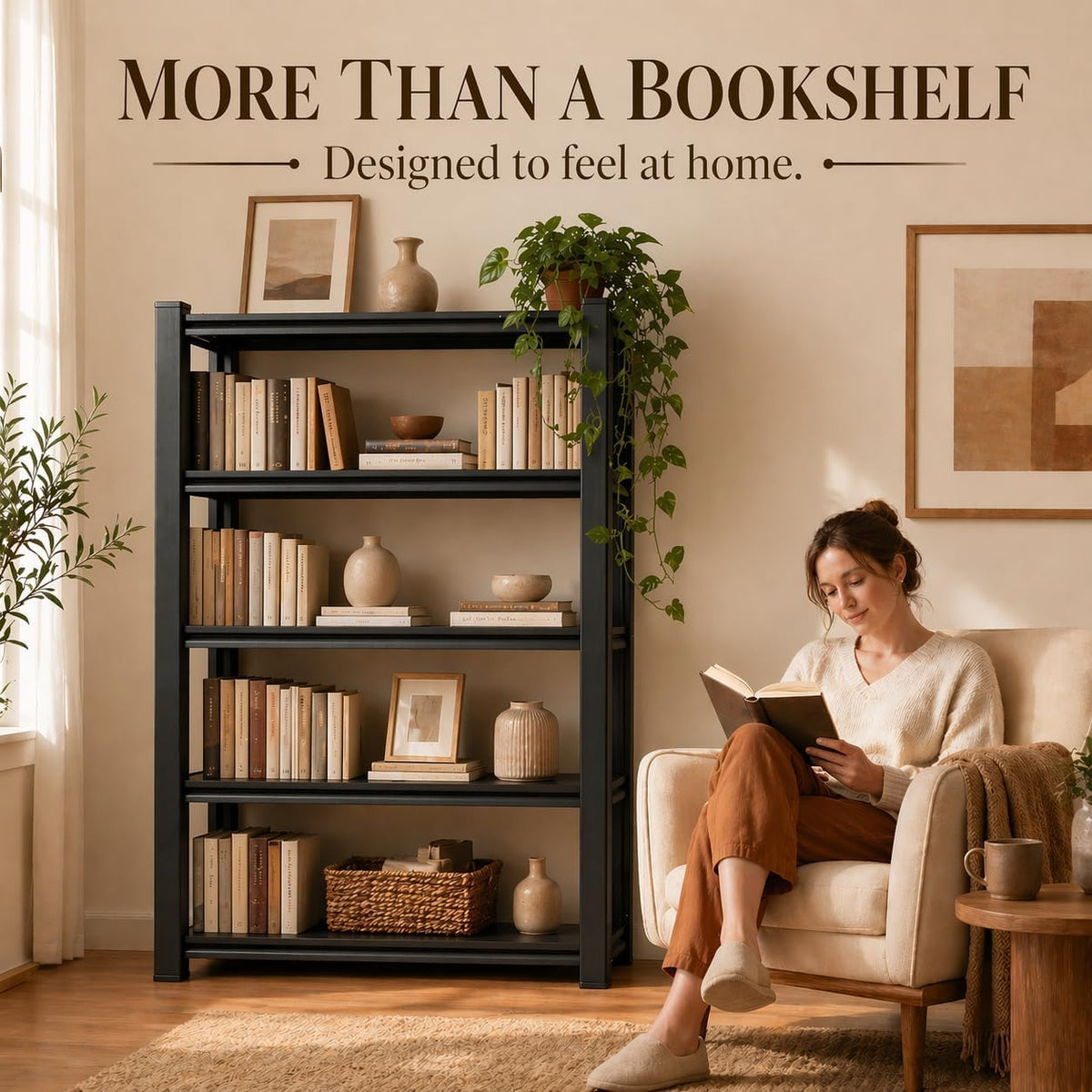 5 Tier Adjustable Wooden Bookshelf H70911