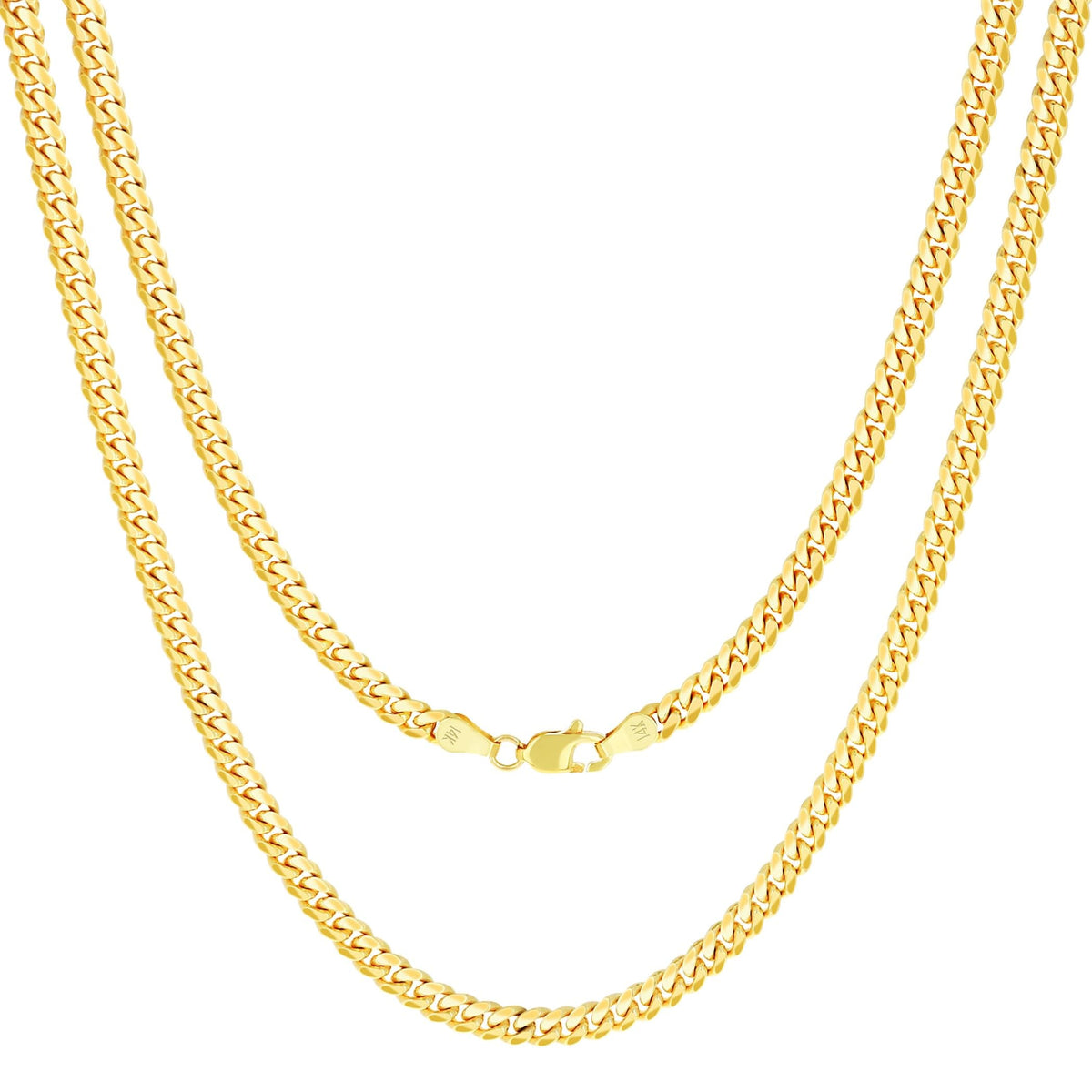 14k Yellow Gold Cuban Link Chain Necklace E8966