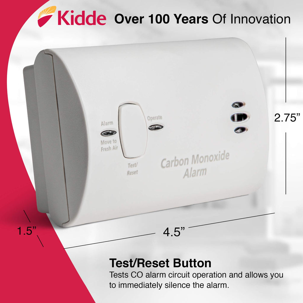 Carbon Monoxide Detector, AA Battery Powered, 85 dB Alarm L8221