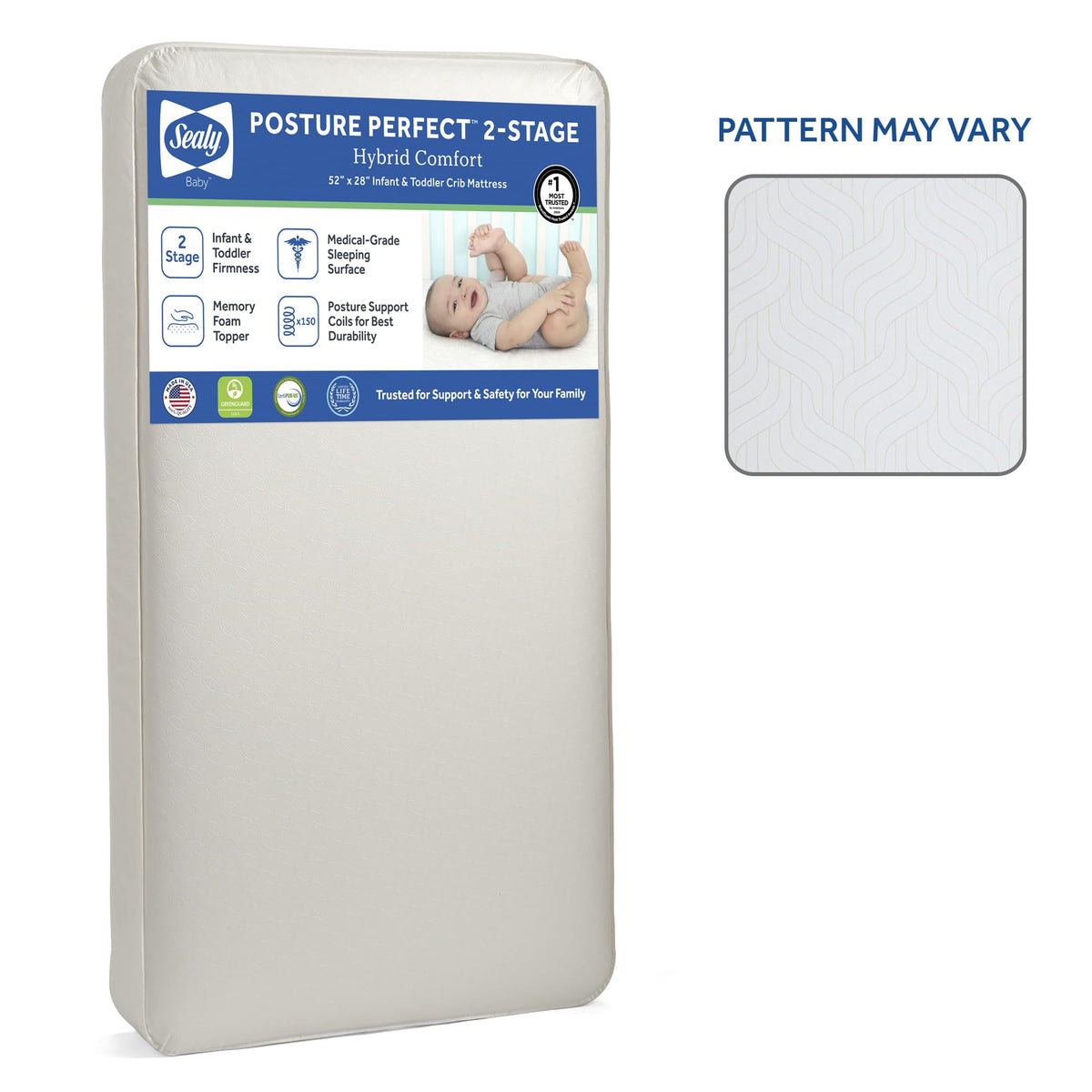 Breathable 2 Stage Hybrid Memory Foam Crib Mattress S99829