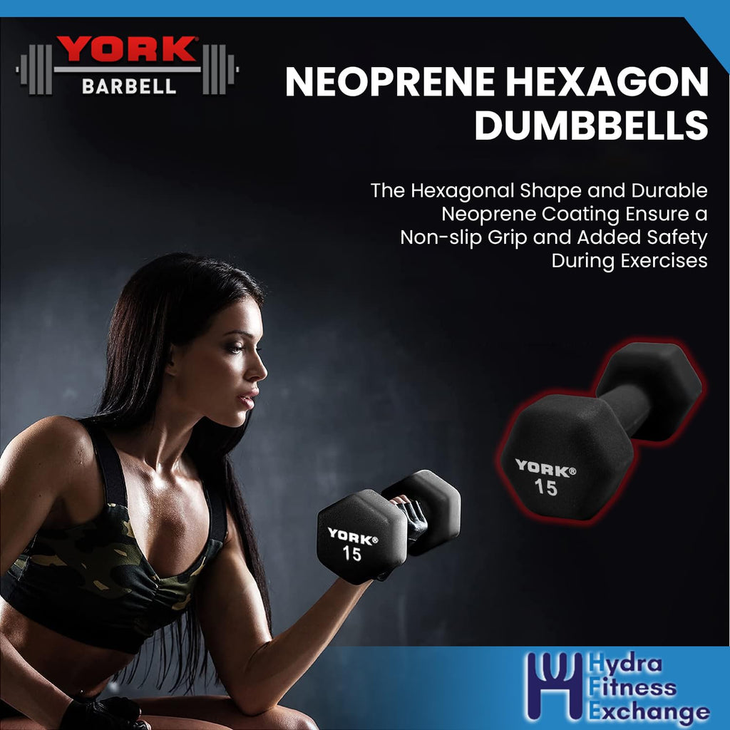 Neoprene Hexagon Dumbbells with Cast Ergo Handle 10lb Pack of 1 L8940