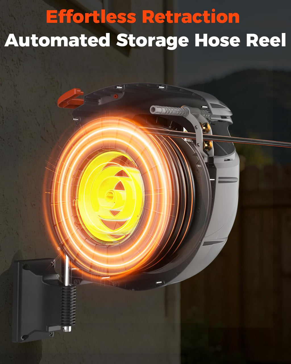 Retractable Garden Hose Reel 100 ft 1/2 Inch with 3-Layer PVC Hose O65300