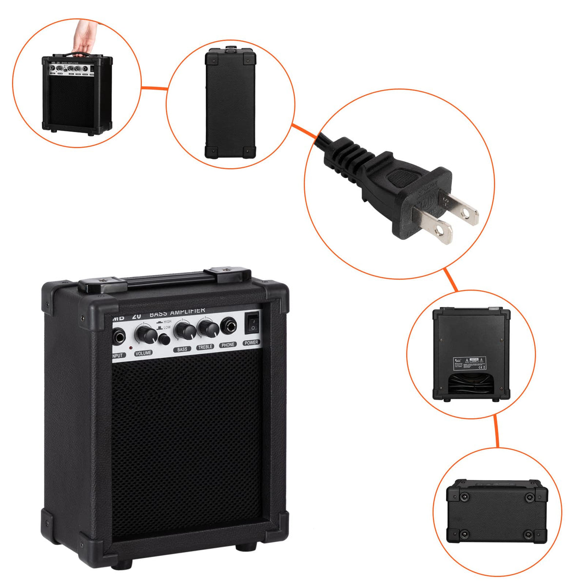 Electric Bass Guitar 4 String Kit Black G884