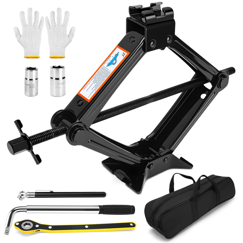 3 Ton Portable Scissor Car Jack with Wheel Wrench N543
