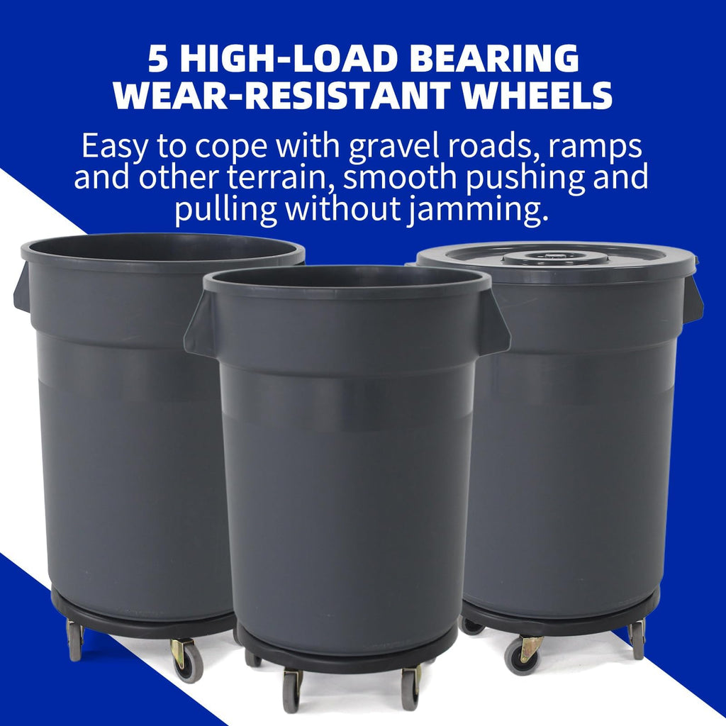 32 Gallon Grey Outdoor Trash Can with Lid and Wheels D479102