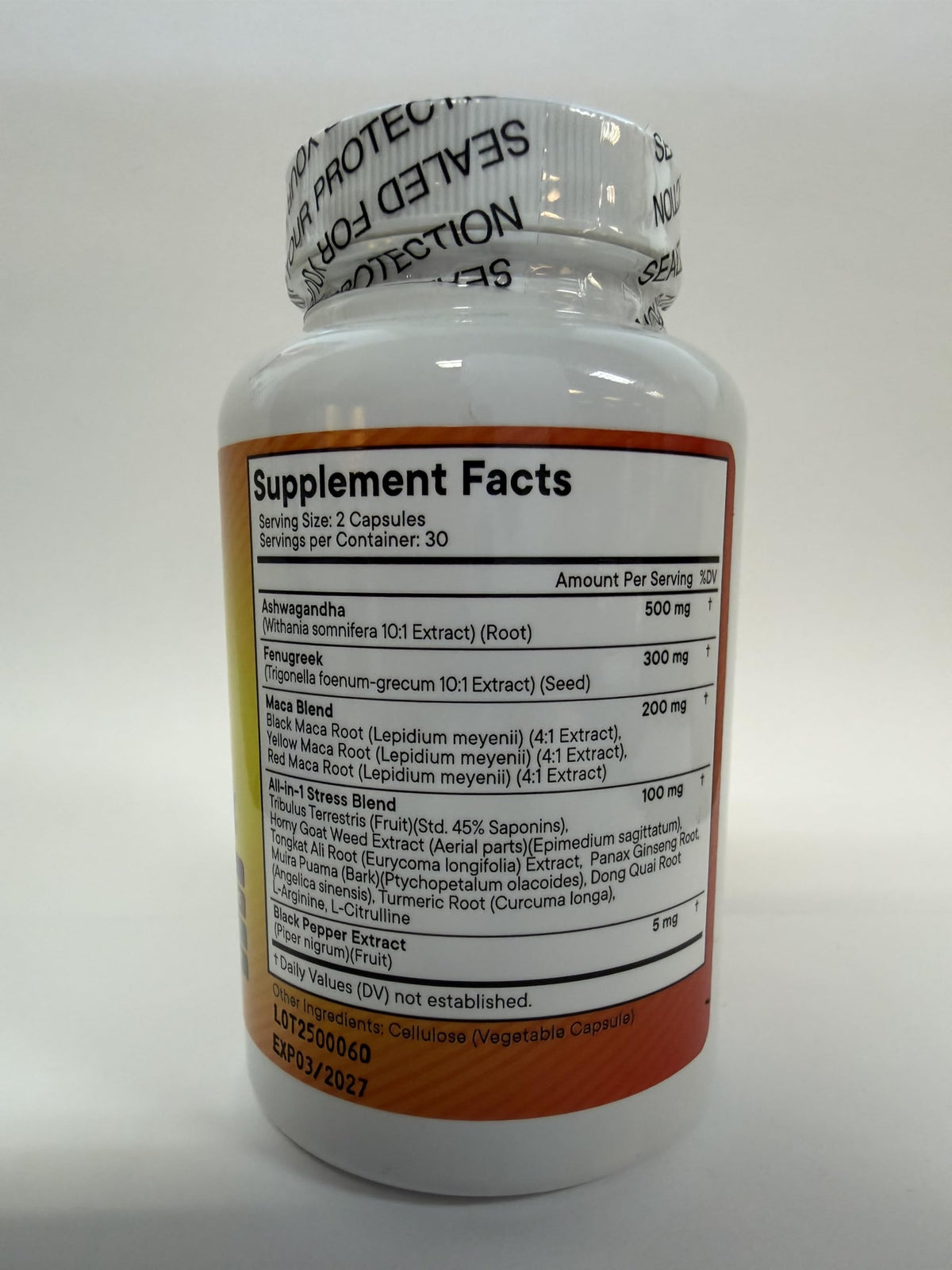 Ashwagandha Maca Root Fenugreek Tongkat Ali Ginseng 120 Count Supplement G67871