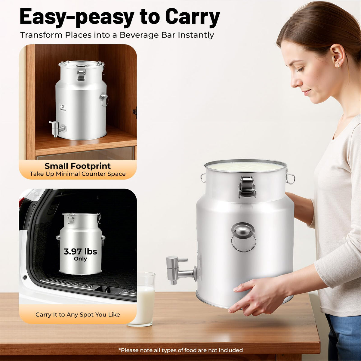 304 Stainless Steel 2.64Gal Water Dispenser with Faucet B392