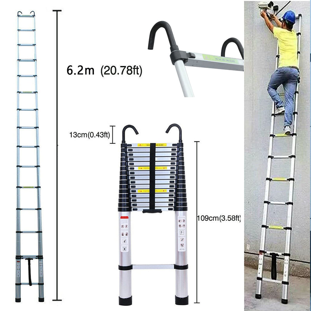 Telescoping Aluminum Ladder 330 Lb Capacity Y35749