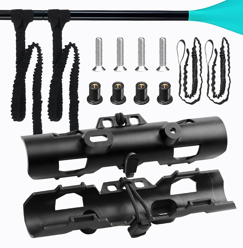 2PCS Kayak Paddle Holder with Leashes & Locking Kits D5407