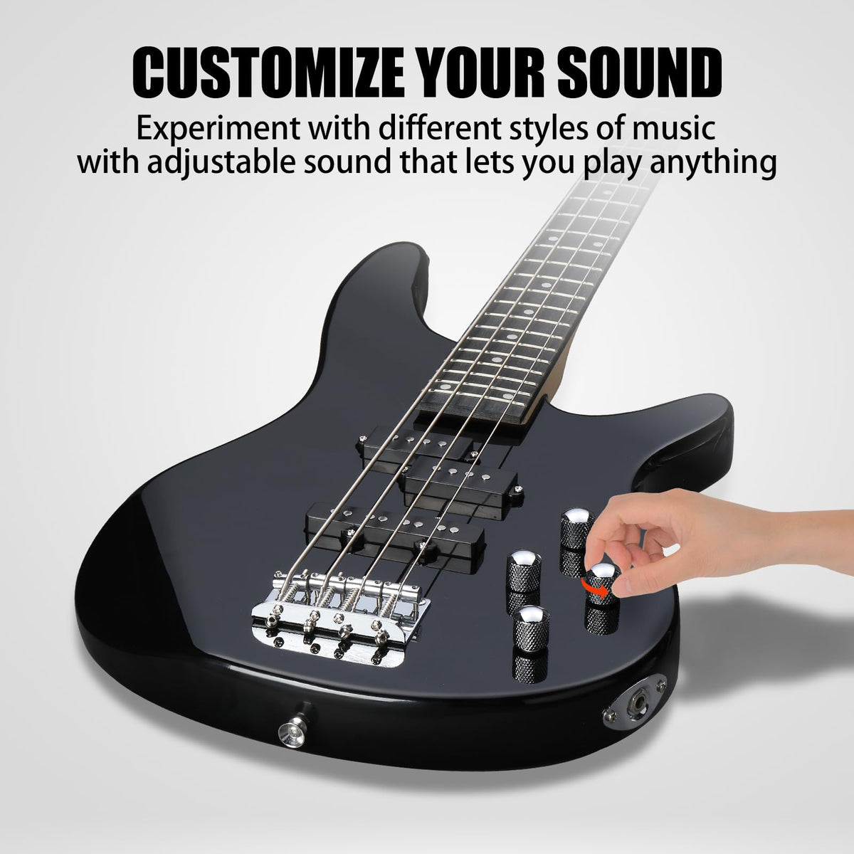 Electric Bass Guitar 4 String Kit Black G884