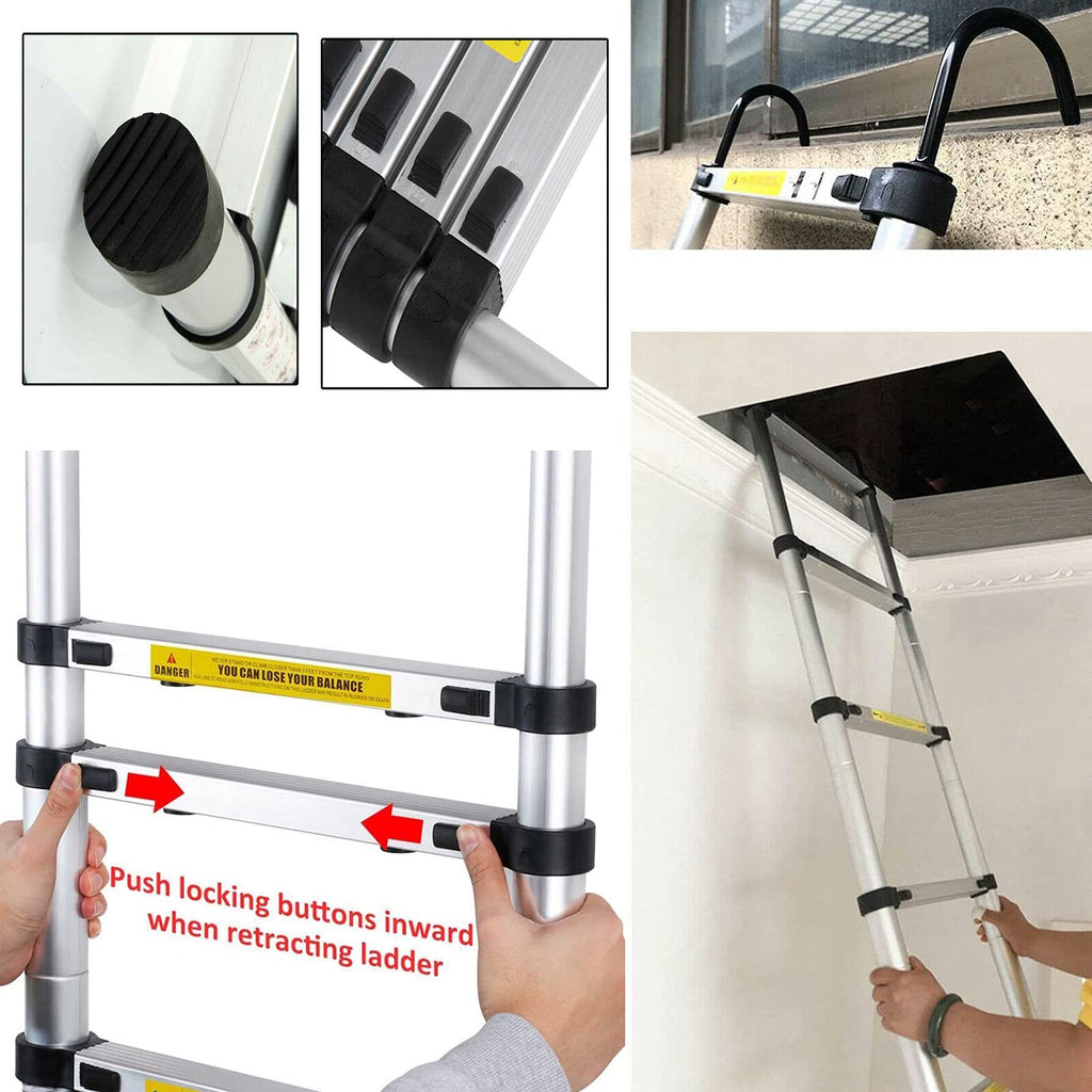 Telescoping Aluminum Ladder 330 Lb Capacity Y35749