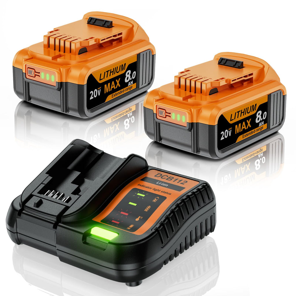 2 Pack 8.0Ah 20V Max Battery and Charger U805554