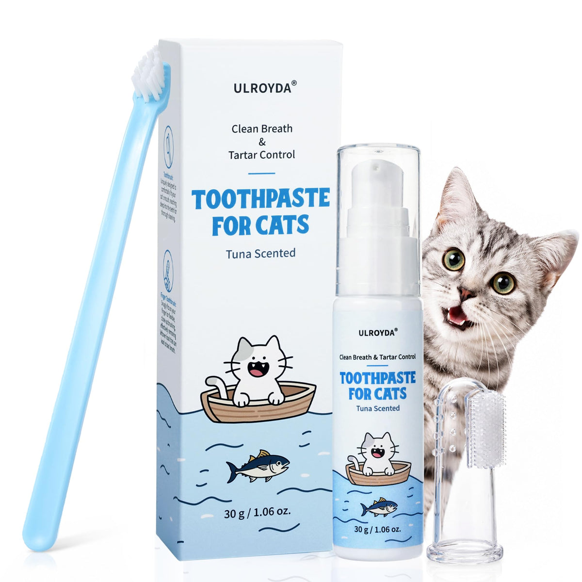 Tuna Flavor Toothpaste 1.06 oz with Toothbrush & Finger Brush F607