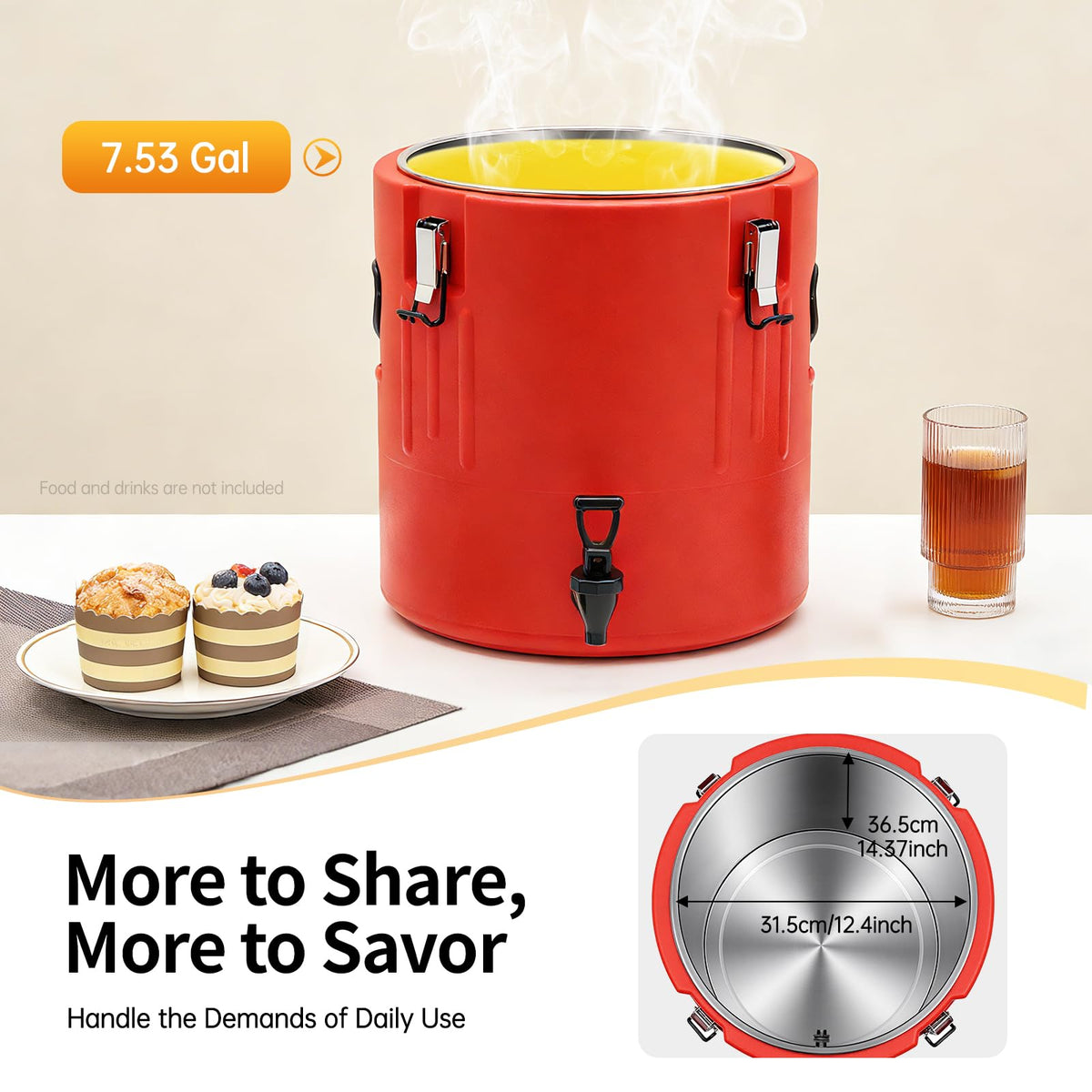 40L Stainless Steel Insulated Drink Dispenser with Faucet I283836