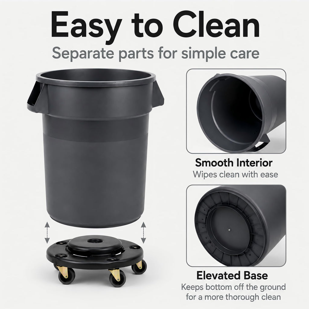 32 Gallon Trash Can with Wheels and Lid, 2 Pack Z657482