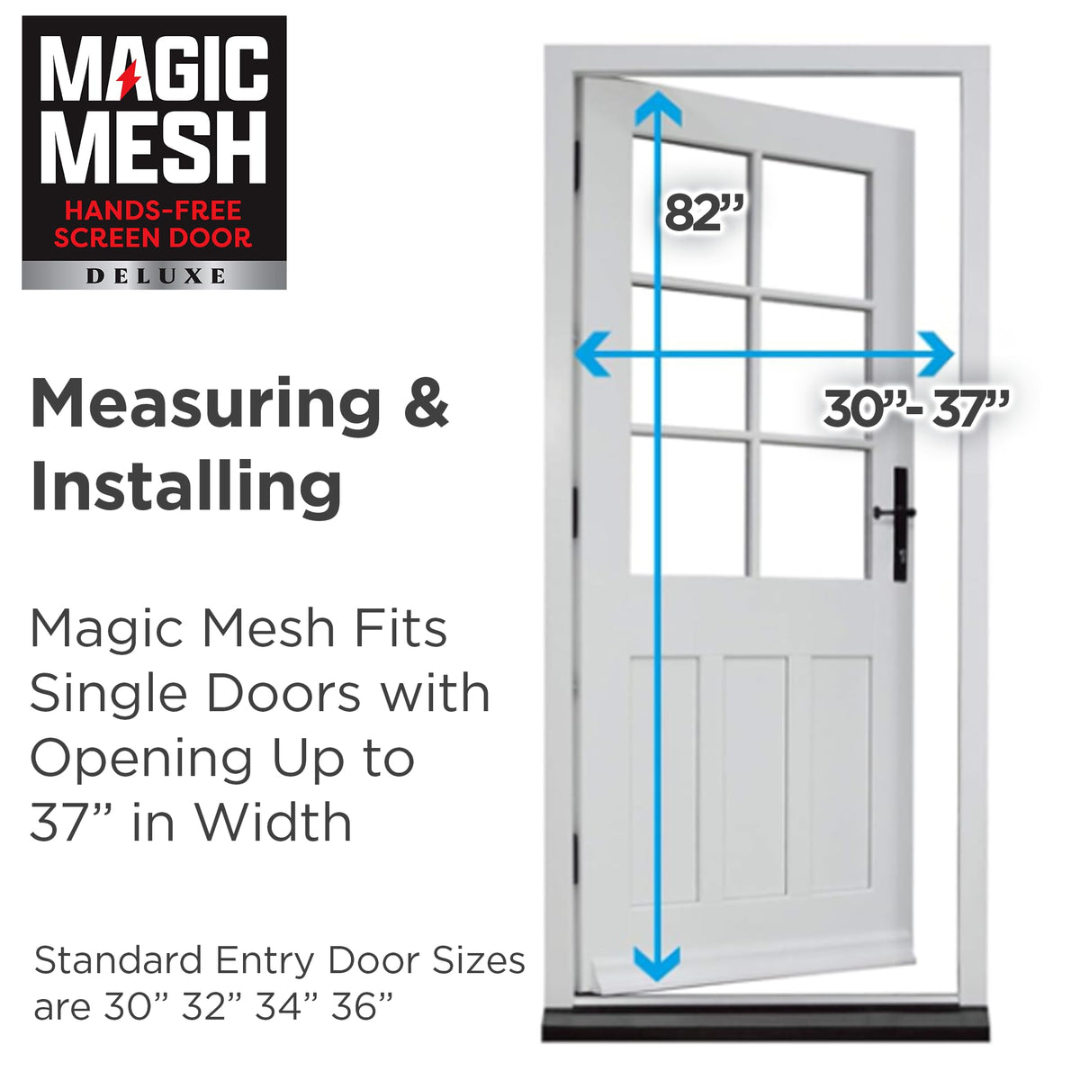 Black Magnetic Screen Door 39" x 83" A936