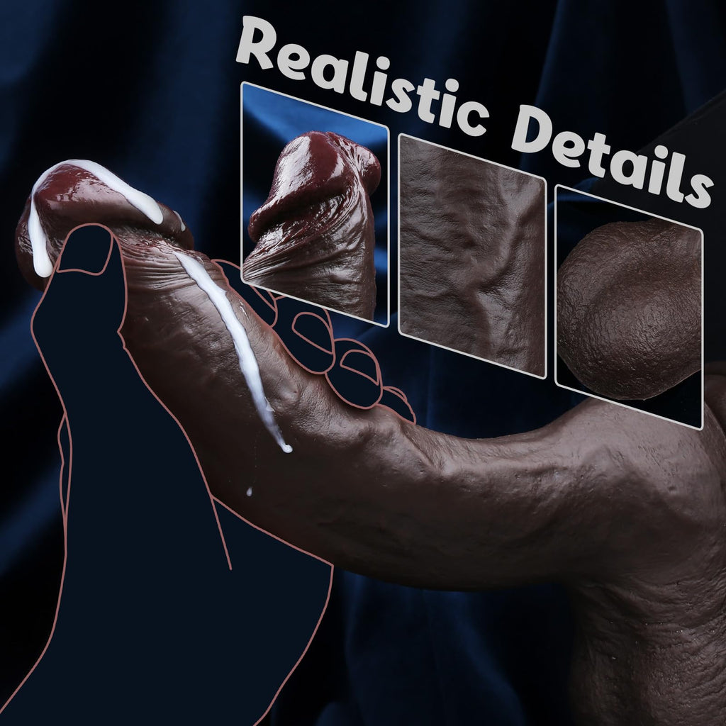 10 Inch Realistic Big Black Dildo I84144