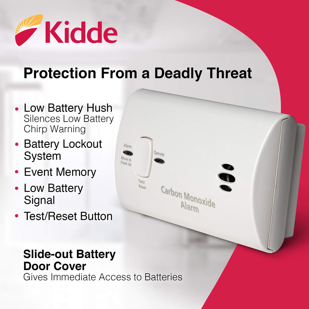 Carbon Monoxide Detector, AA Battery Powered, 85 dB Alarm L8221