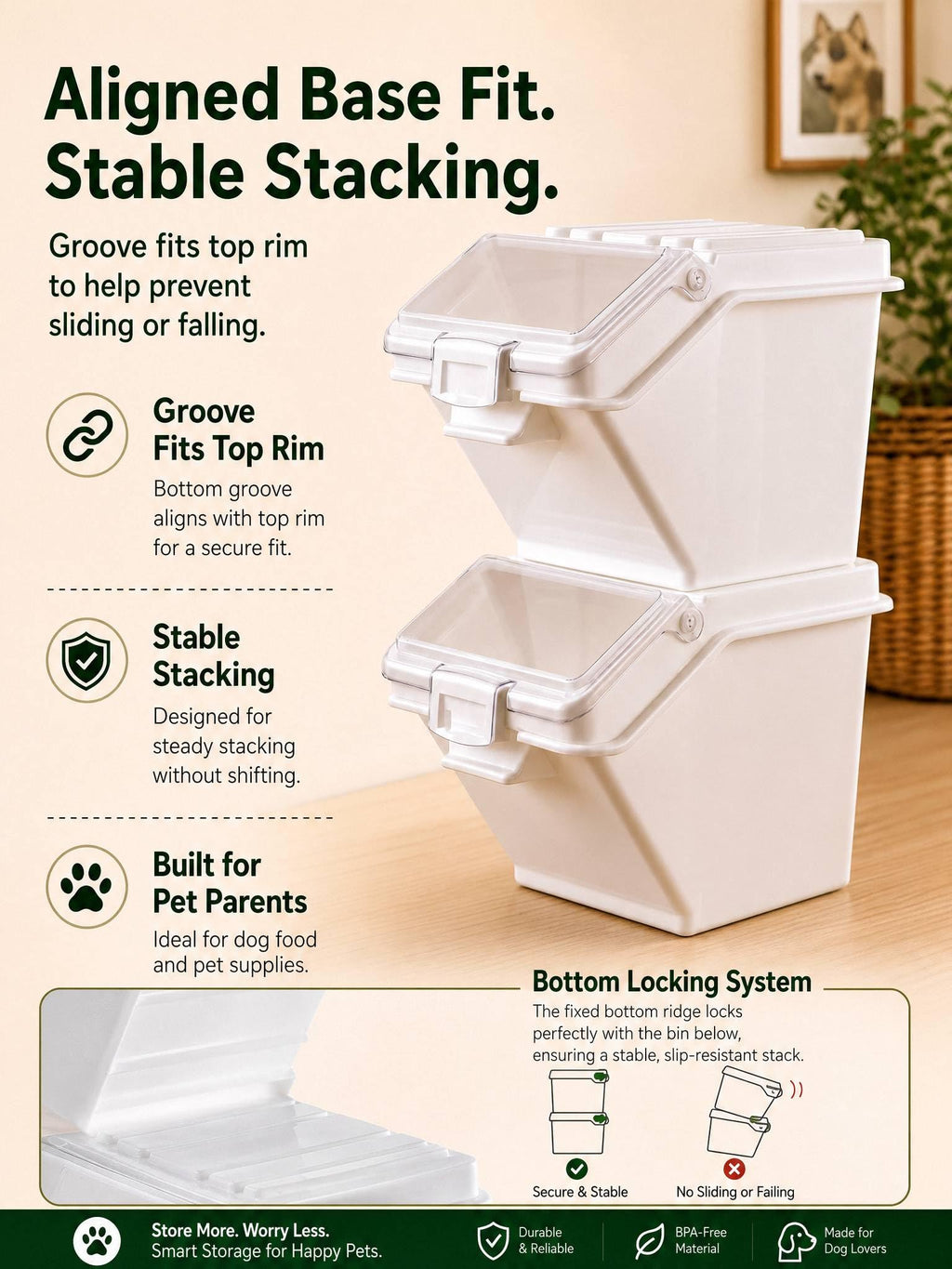 3 Pack Dog Food Storage Container with Scoop U55901