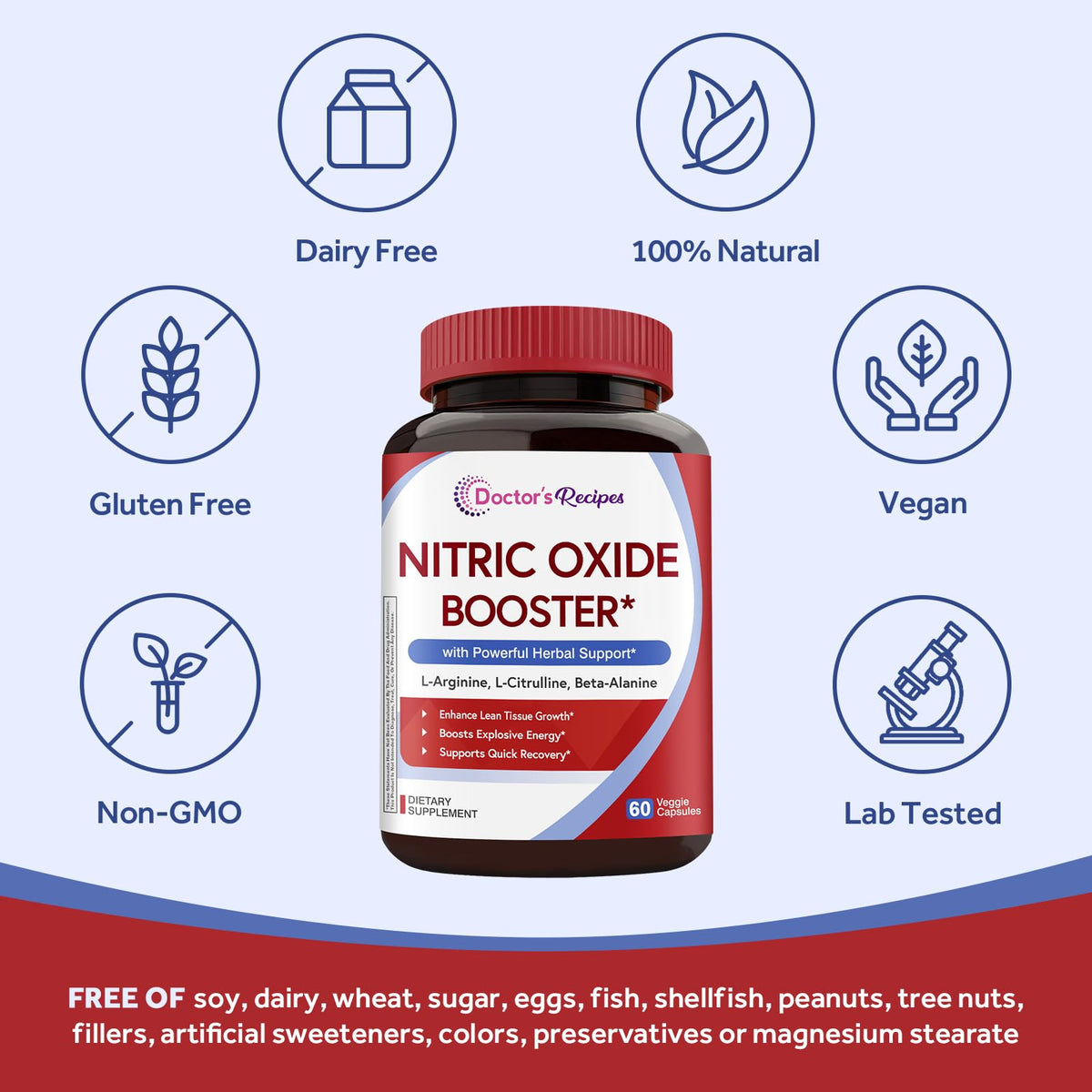 Nitric Oxide Booster 1380 mg 60 Vegan Caps A411