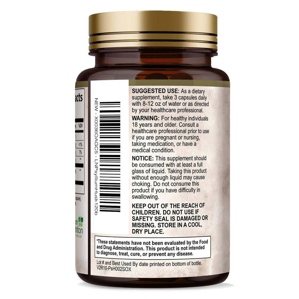 Psyllium Husk Capsules 2000 mg 120 Capsules D154038