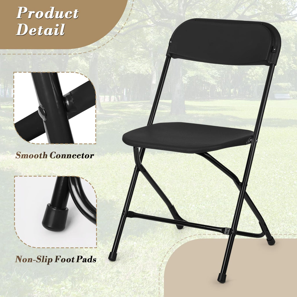 Black Plastic Folding Chairs 10 Pack L622265