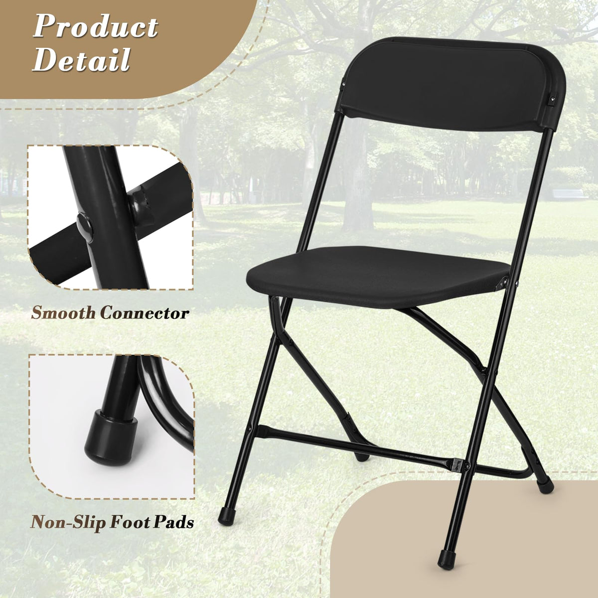 Black Plastic Folding Chairs 10 Pack L622265