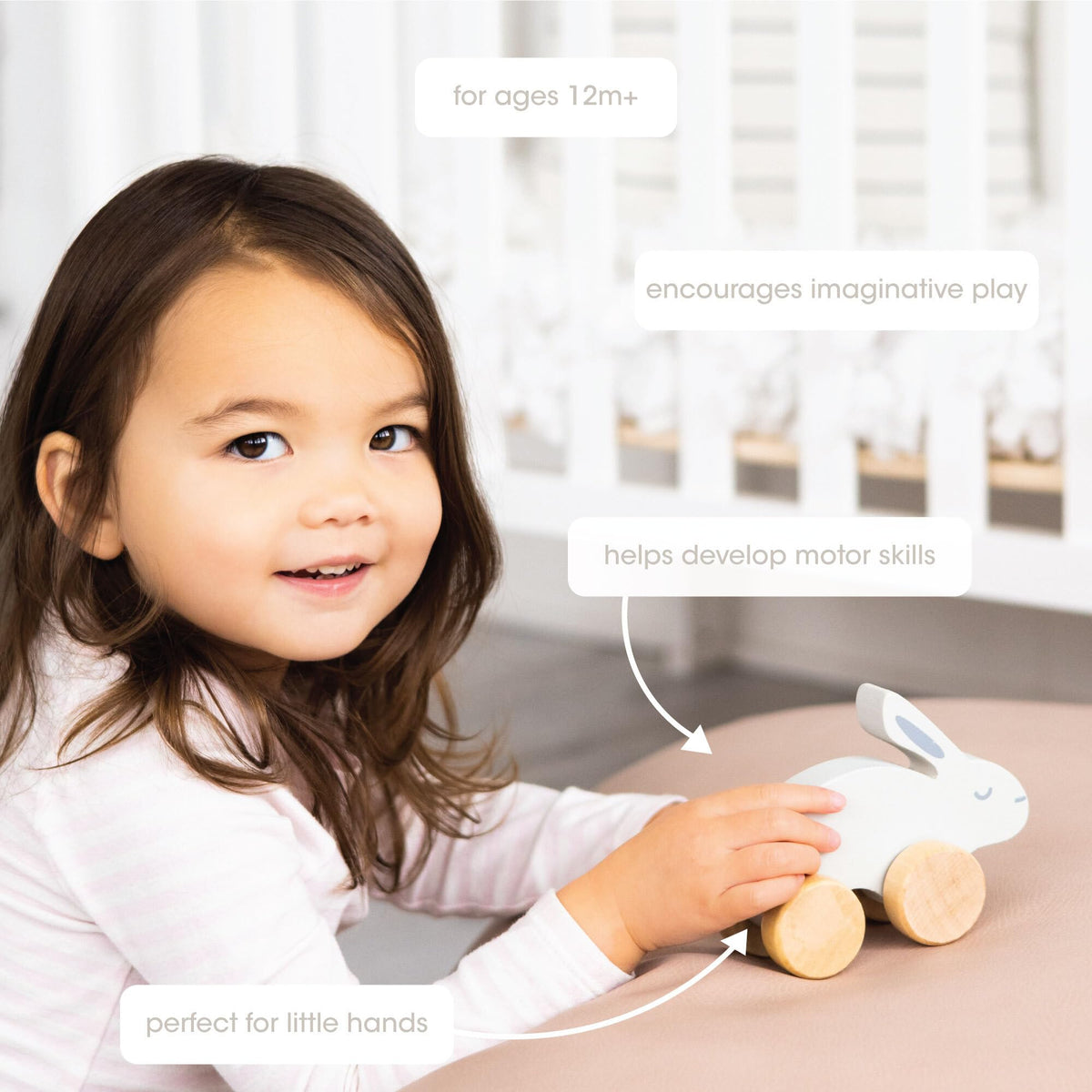 Wooden Bunny Pull Along Toy S1405