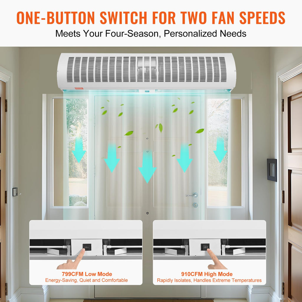 42" 2 Speeds 1350CFM Wall Mounted Indoor Air Curtain O7974