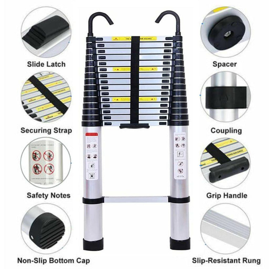 Telescoping Aluminum Ladder 330 Lb Capacity Y35749