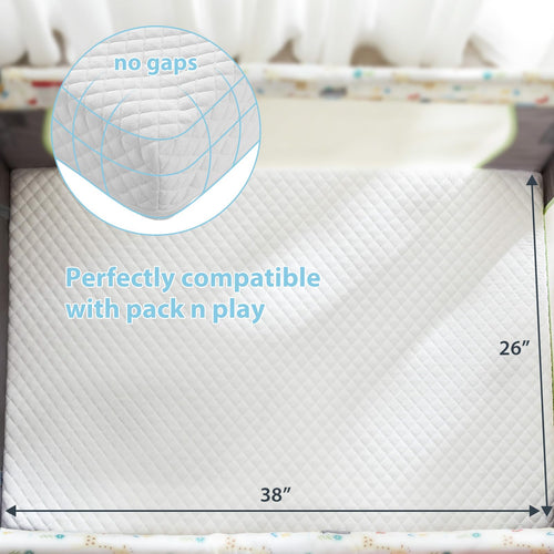 3" Waterproof Memory Foam Pack and Play Mattress White K114015