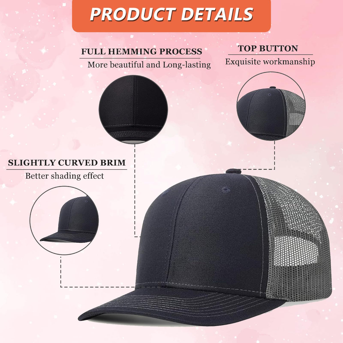 Custom Trucker Hat with Text Photo Logo I5376
