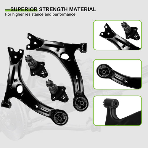 12pcs Front Suspension Kit Lower Control Arm Ball Joint Tie Rod End Sway Bar End Link D511162
