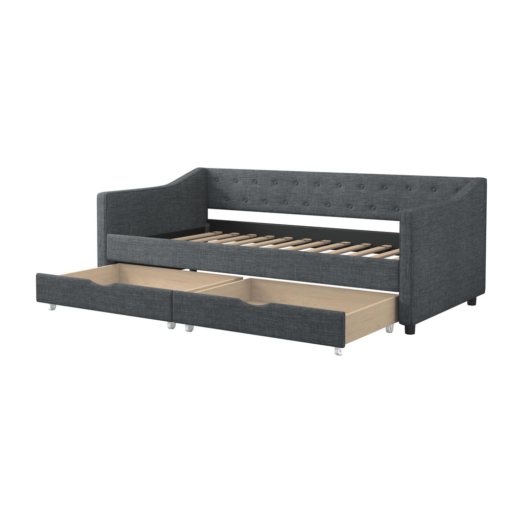 Upholstered Twin Size Daybed with Drawers I933