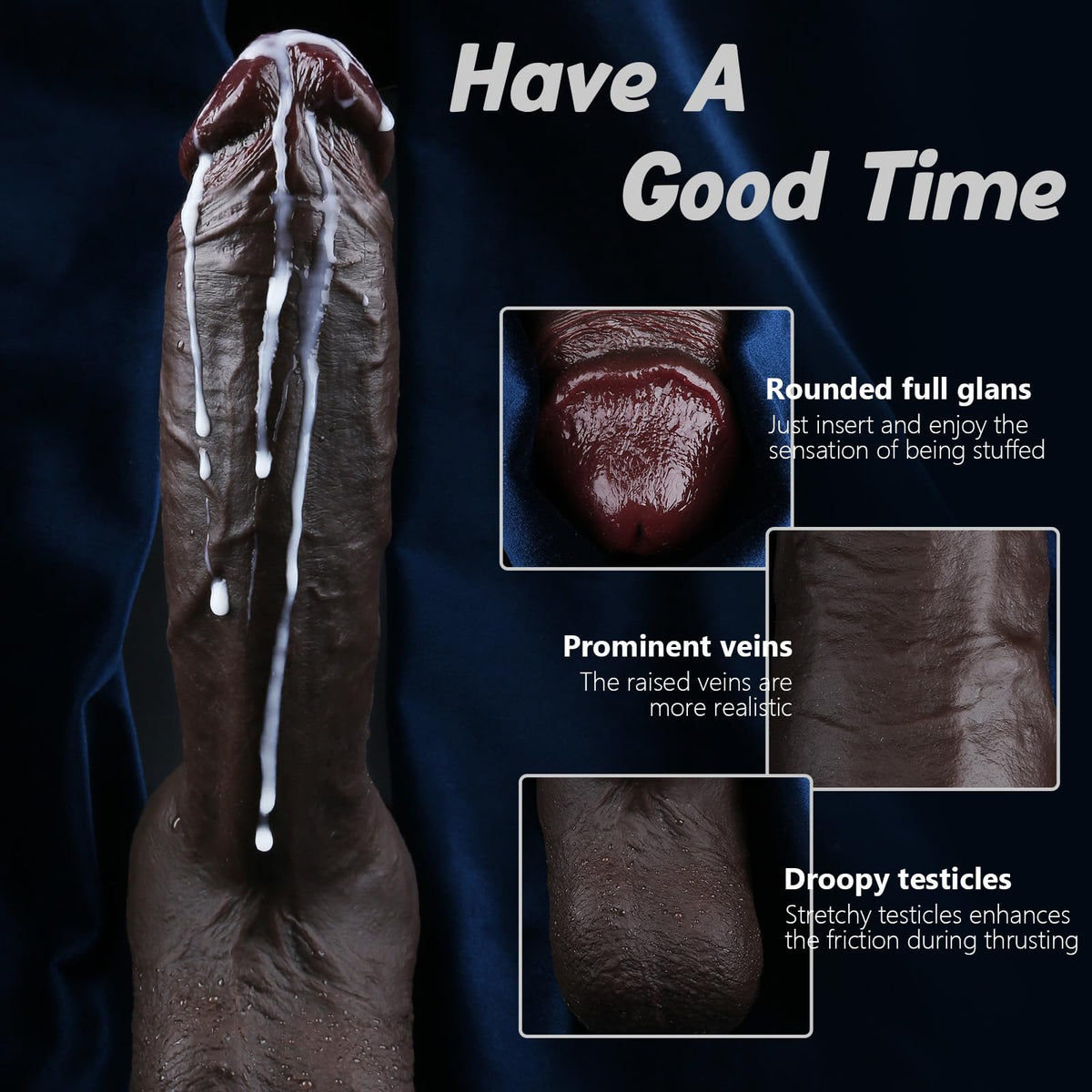 10 Inch Realistic Big Black Dildo I84144