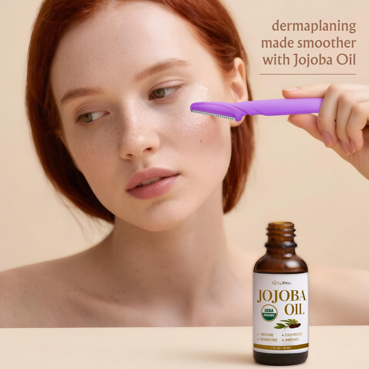 Jojoba Oil with 6PC Face Razors + Rosehip Oil Set Y146