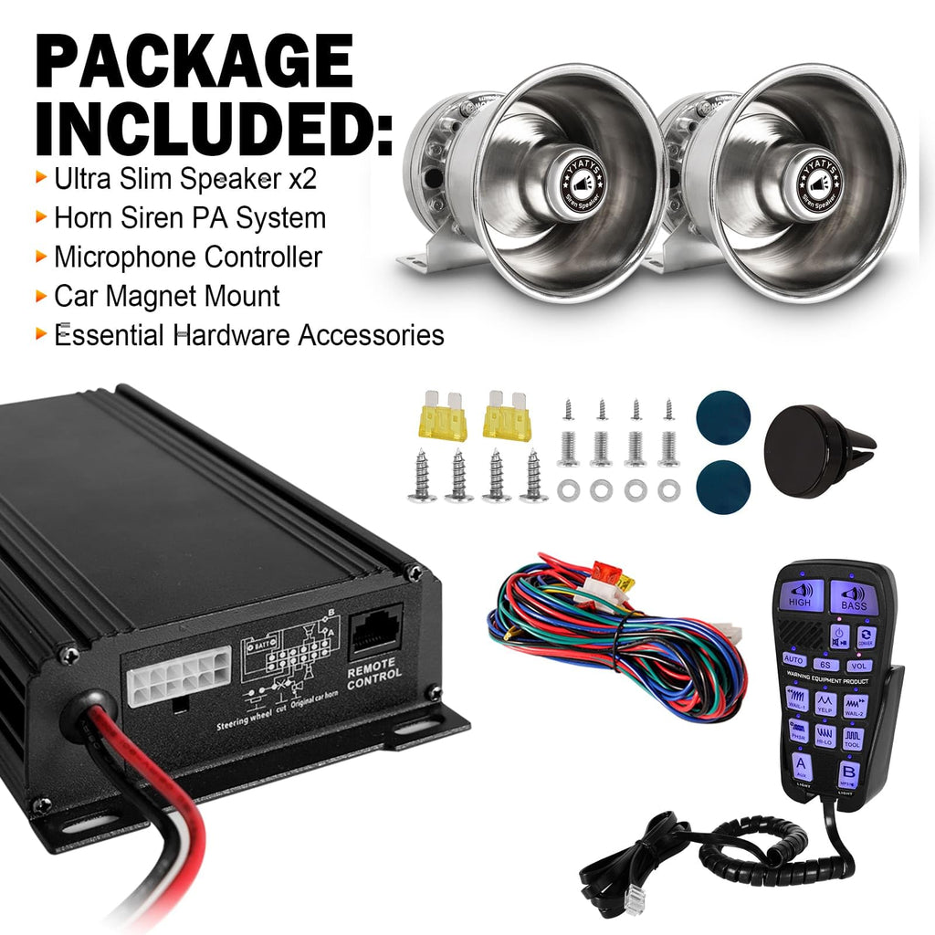 400W Multi-Tone Car Alarm Horn PA Speaker with Handheld Mic Q5154
