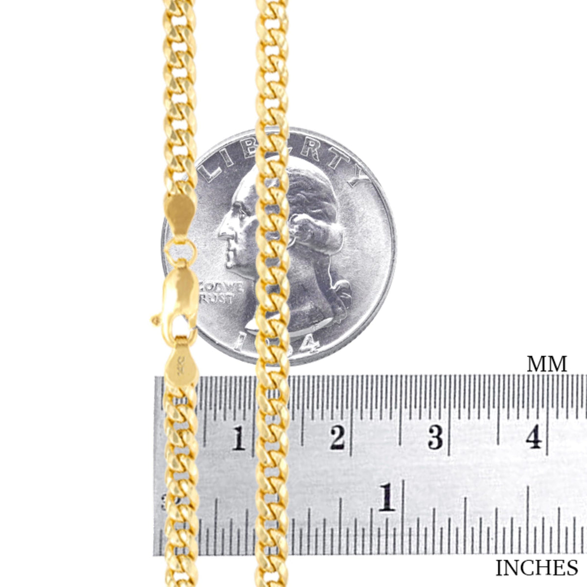 14k Yellow Gold Cuban Link Chain Necklace E8966