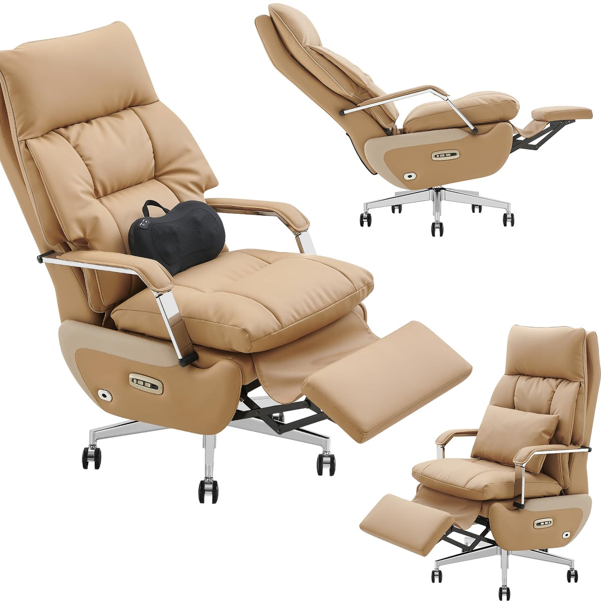 Brown Electric Big & Tall Executive Office Chair D553